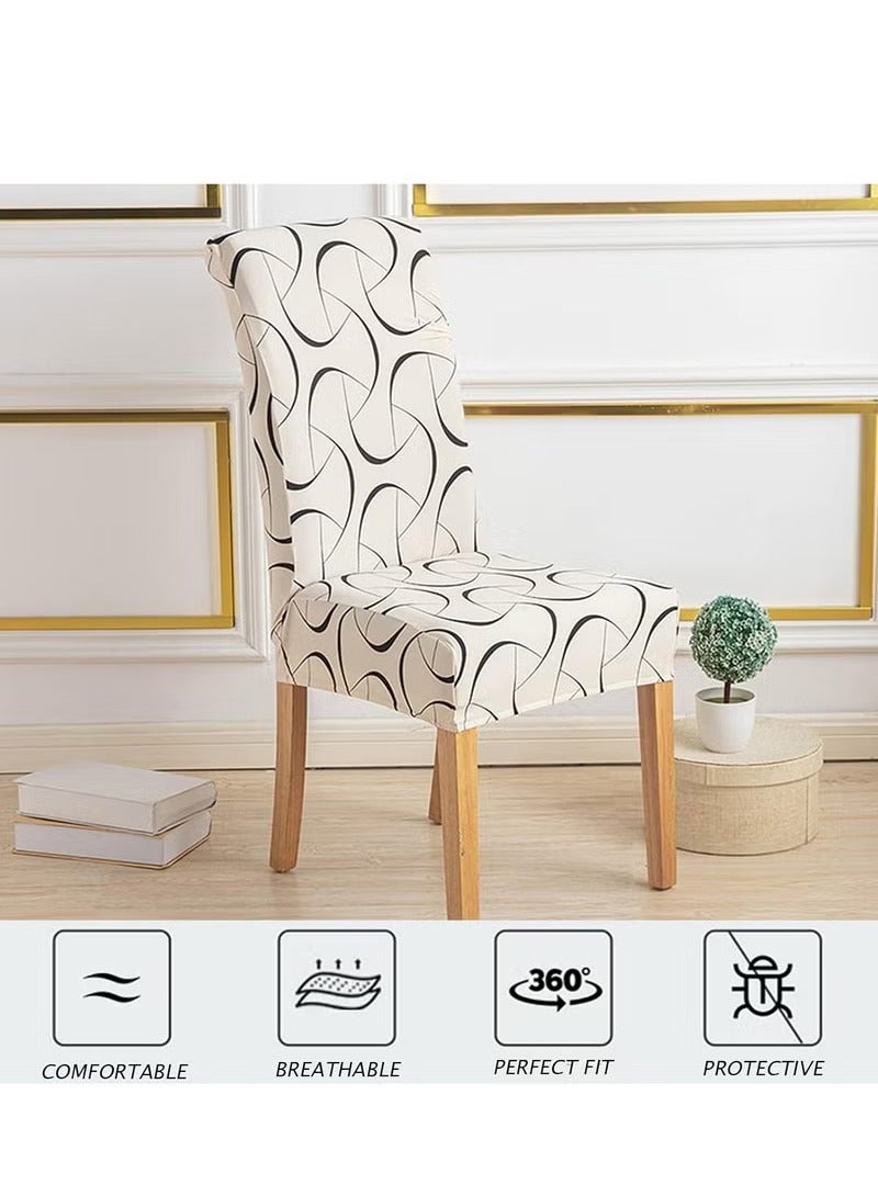 4 PCs Chair Covers Slipcovers Stretch Removable Washable Short Dining Chair Protector Cover Seat for Hotel,Dining Room,Ceremony  - Image 5