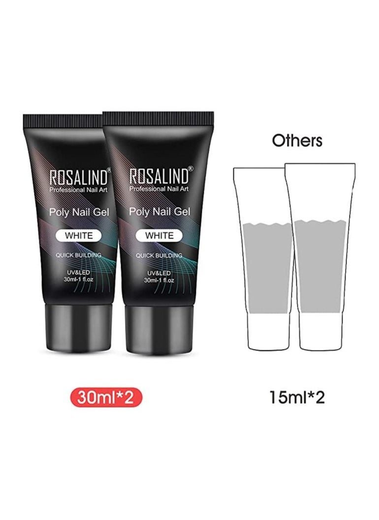 Rosalind White Poly Nile Extension Gel, ROSALIND 2 PCS 30ml White Poly Nail Gel kit Nail Builder for Opal Nail Art Decoration, Nail Thickening Poly Nail Gel Tube Easy to DIY Use Need UV Lamp  - Image 4
