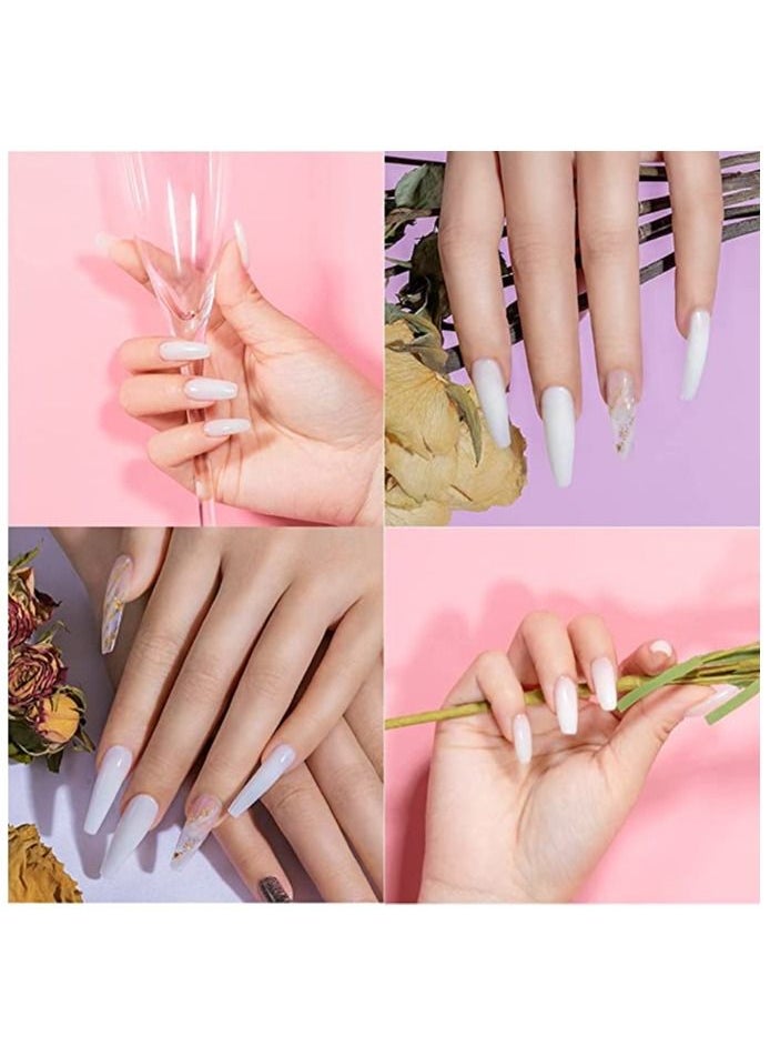 Rosalind White Poly Nile Extension Gel, ROSALIND 2 PCS 30ml White Poly Nail Gel kit Nail Builder for Opal Nail Art Decoration, Nail Thickening Poly Nail Gel Tube Easy to DIY Use Need UV Lamp  - Image 2