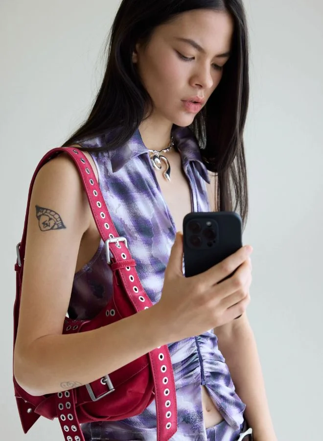 DESIGUAL Ruched Zipper T-Shirt