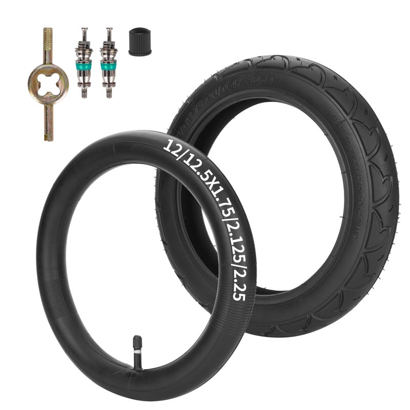 RUTU Front 12.5x1.75/2.125/2.25 & Rear 16x1.75/2.125(2 Set) Tire and Tube Fit for BoB Revolution SE/Pro/Flex and Duallie,for 3-Wheeler BOB Gear Jogging Troller Models-Single and Double Stroller - Image 1