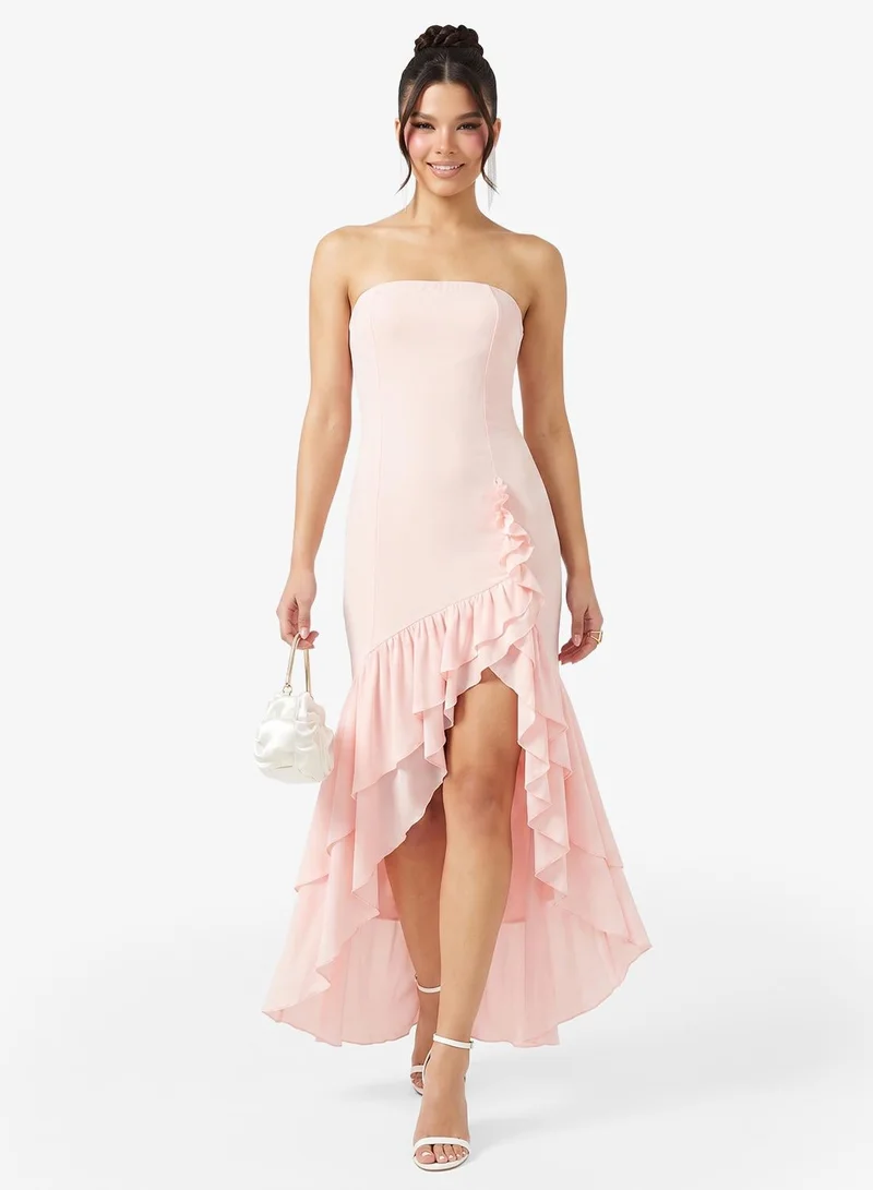 Ginger Corset Bodice Frill Detail Maxi Dress