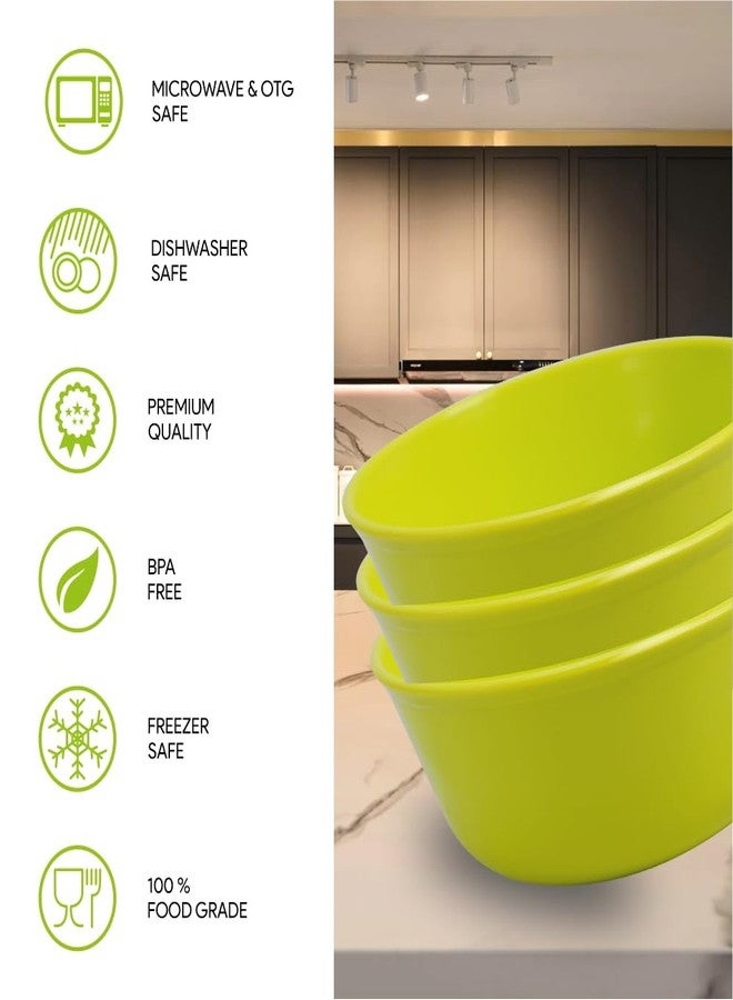 MORVI Sigma Prime 500 Microwawe Safe Multipurpose Plastic Bowl Set of 4 Pc Bowl 450 ml,Red Green Color - Image 5