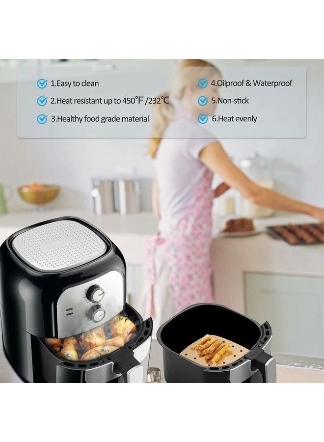 HOMESTAR Air Fryer Parchment Paper Liners: 200PCS 8.5 inch Square Perforated parchment paper for Air Fryer, Premium Bamboo Steamer Liner for Air Fryers Baking Cooking Oven - Image 4