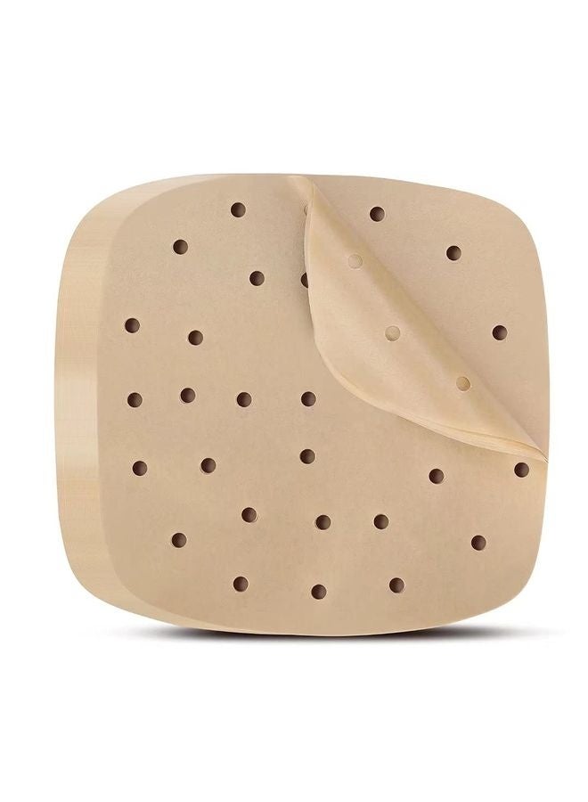 HOMESTAR Air Fryer Parchment Paper Liners: 200PCS 8.5 inch Square Perforated parchment paper for Air Fryer, Premium Bamboo Steamer Liner for Air Fryers Baking Cooking Oven - Image 1
