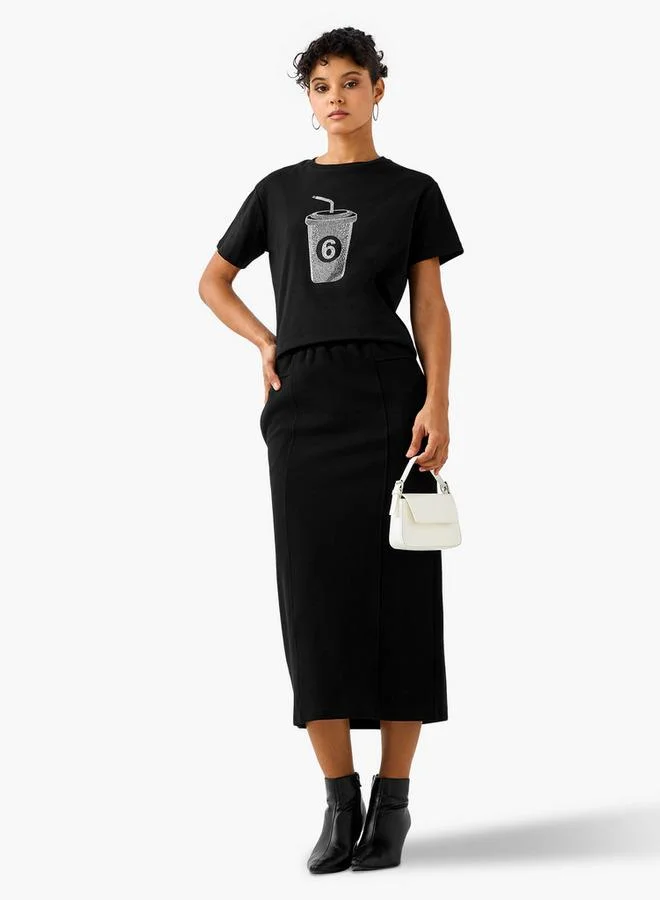 تواكستريمز 2Xtremz Cotton T-shirt with Embellished Detail