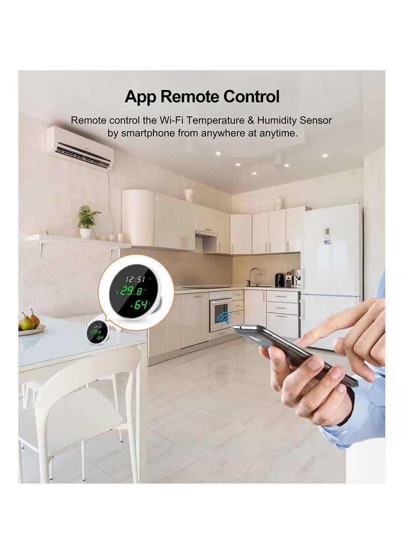UanTii - UanTii Tuya Smart Temperature Humidity Sensor Wifi Indoor Hygrometer Thermometer With LCD Display Support Google Home Alexa - Image 1