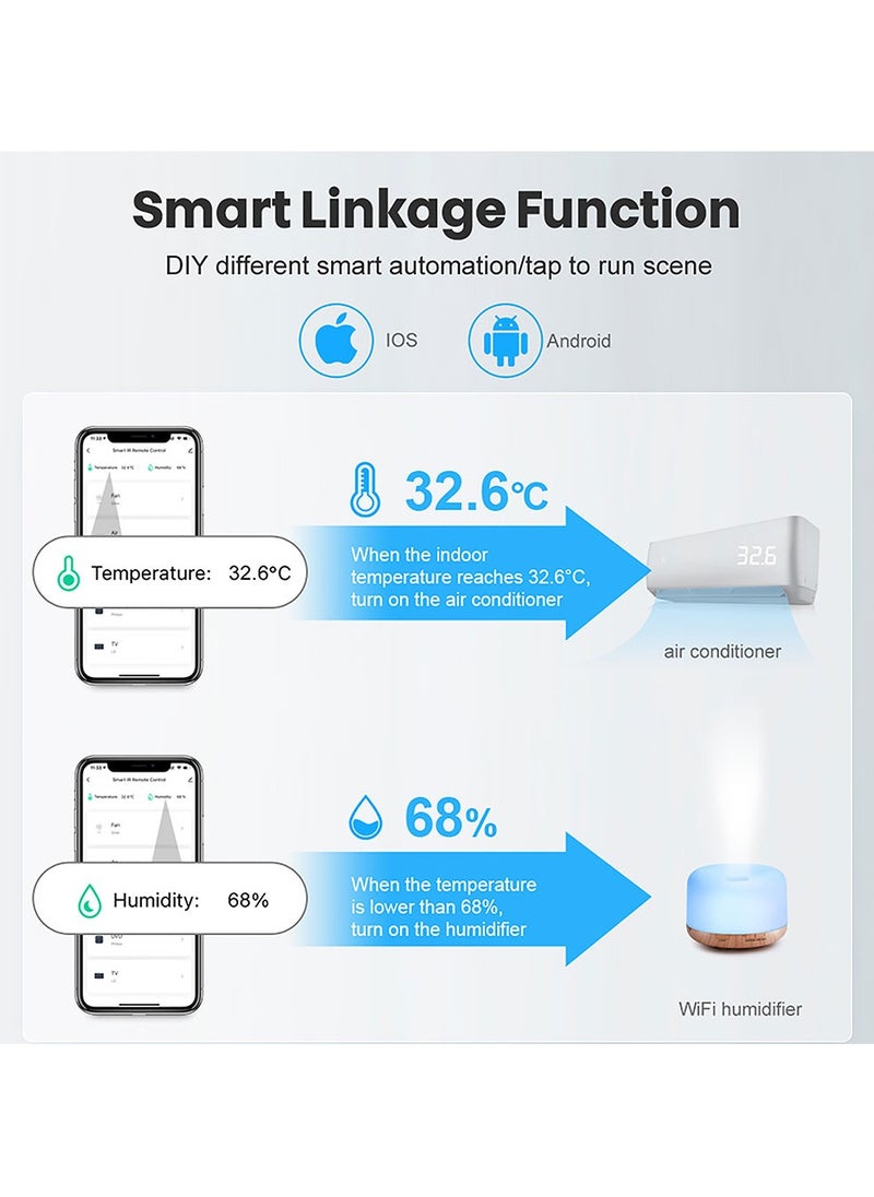 UanTii - UanTii Tuya Smart Temperature Humidity Sensor Wifi Indoor Hygrometer Thermometer With LCD Display Support Google Home Alexa - Image 1