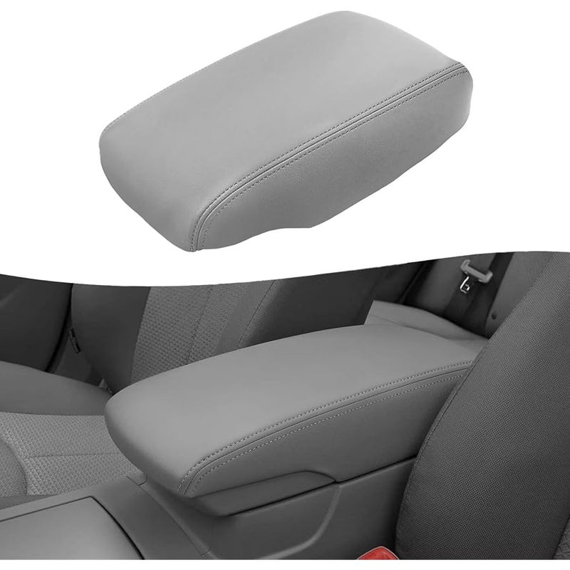 KBH Auto Center Console Armrest Cover for Toyota Camry 2007-2011 Vinyl Microfiber Leather Console Replacement Trim Gray (Without Lid) - Image 1