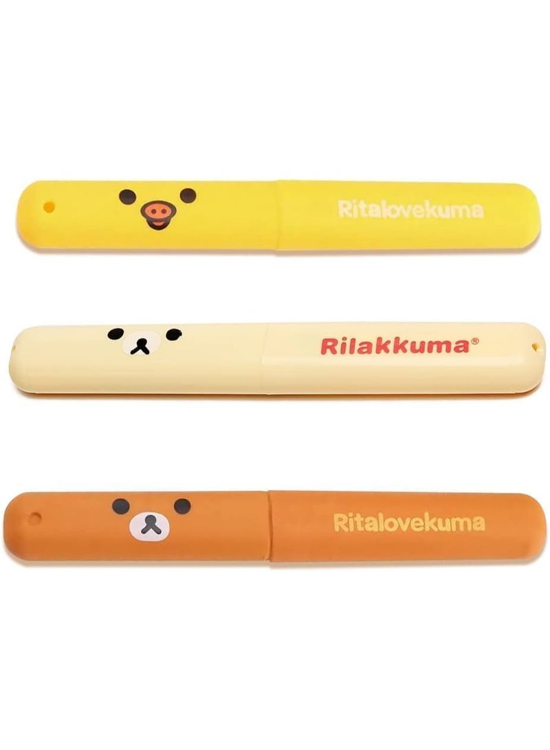 Generic Toothbrush Travel Holder Case – 3 Pack – Cute Bear Design – Portable Toothbrush Cover for Kids & Adults – Hygienic Travel Storage – Multicolor - Image 1