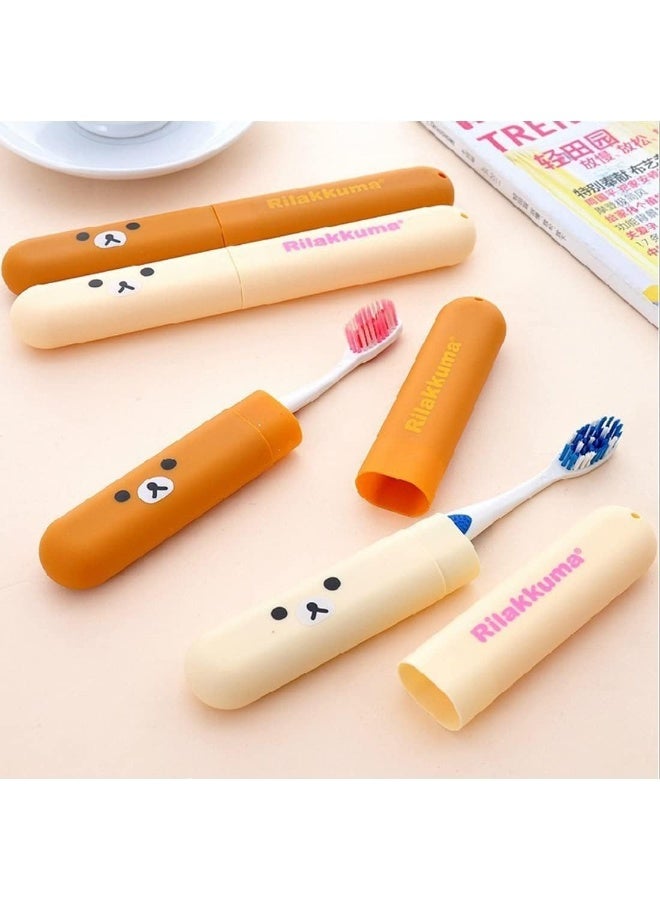 Generic Toothbrush Travel Holder Case – 3 Pack – Cute Bear Design – Portable Toothbrush Cover for Kids & Adults – Hygienic Travel Storage – Multicolor - Image 3