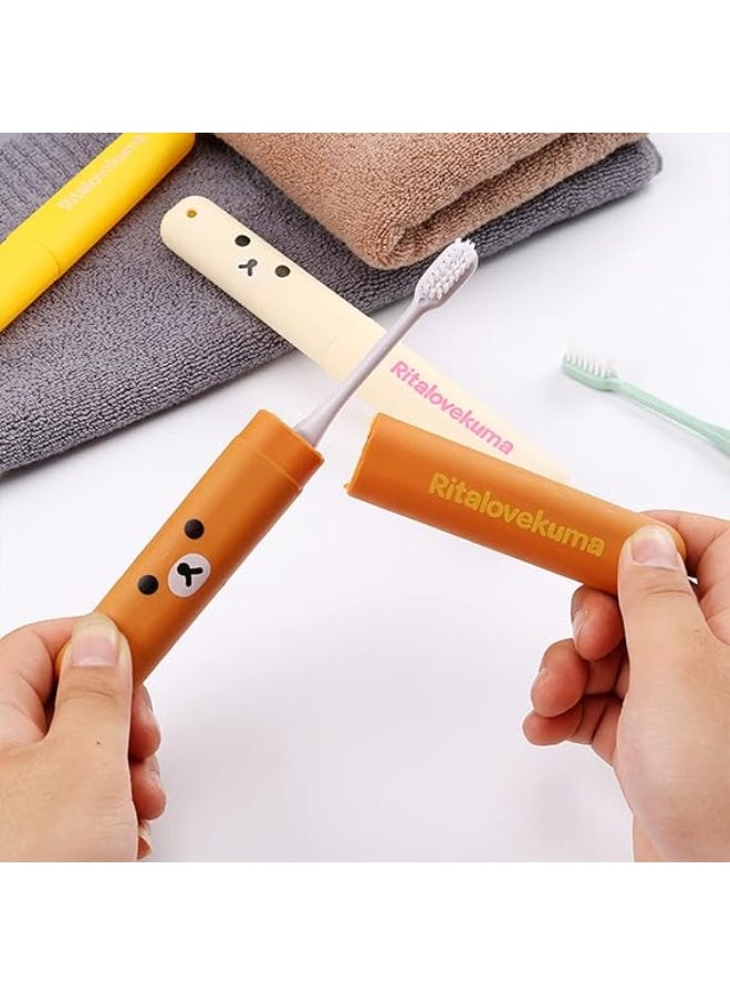 Generic Toothbrush Travel Holder Case – 3 Pack – Cute Bear Design – Portable Toothbrush Cover for Kids & Adults – Hygienic Travel Storage – Multicolor - Image 4