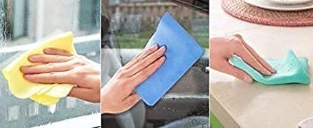 AVMPHD Magic Towel Reusable Absorbent Water for Kitchen Cleaning Car Cleaning Unique Living Magic Towel Super Absorbent Chamois Leather Wipes Set of Big 2 - Image 2