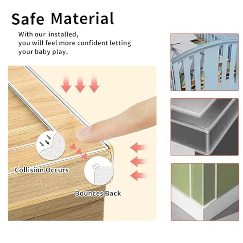 NUDFSY 6.56ft Edge Protector for Furniture 2mm Thickness Corner Protector for Cuttable Transparent Self-Adhesive Furniture Protector, proofing for Table Edge, Corners, Cabinet, Drawer - Image 3