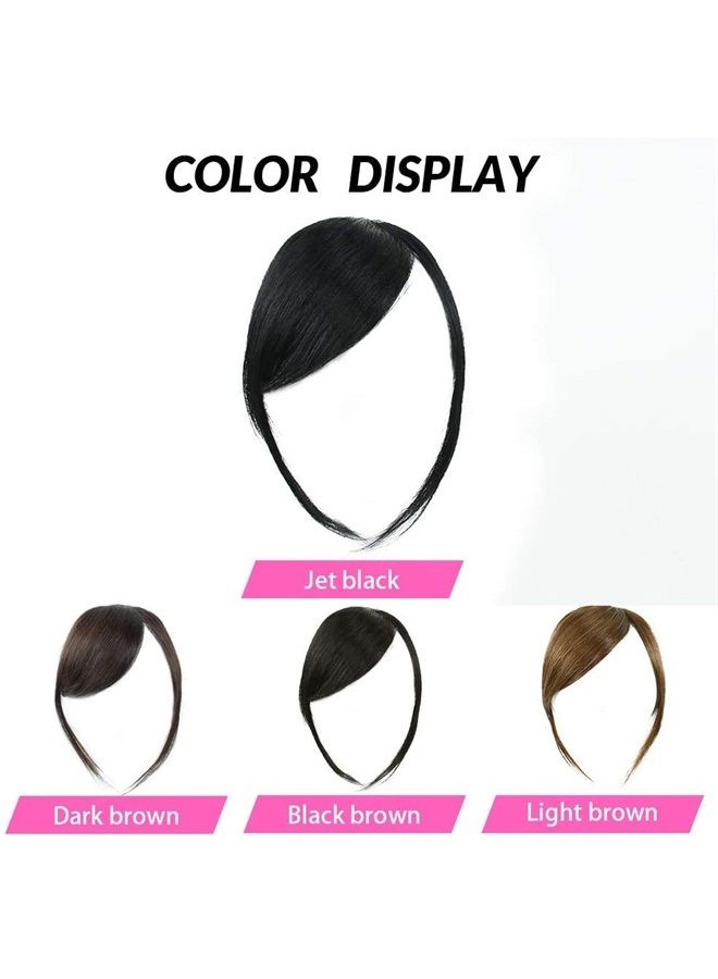 DSOAR Thick Side Bangs Clip in Bangs Real Human Hair Bang Natural Clip on Side Bangs Straight Fringe Hair Extensions(Jet Black,with Temples) - Image 3