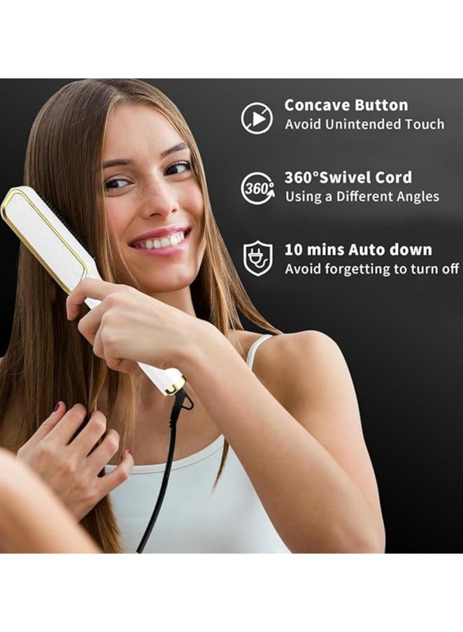ZEPONOVA Hair Straightener Brush, Hair Straightener Comb, hair curling comb, Fast Heating & Anti-Scald, 4 temp Setting, Perfect for hair Salon at Home (white) - Image 4