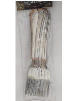 ماركة غير محددة طقم شوكة كبيرة لوكس 6 قطع مدهب فلامنجو 1495  - Image 1