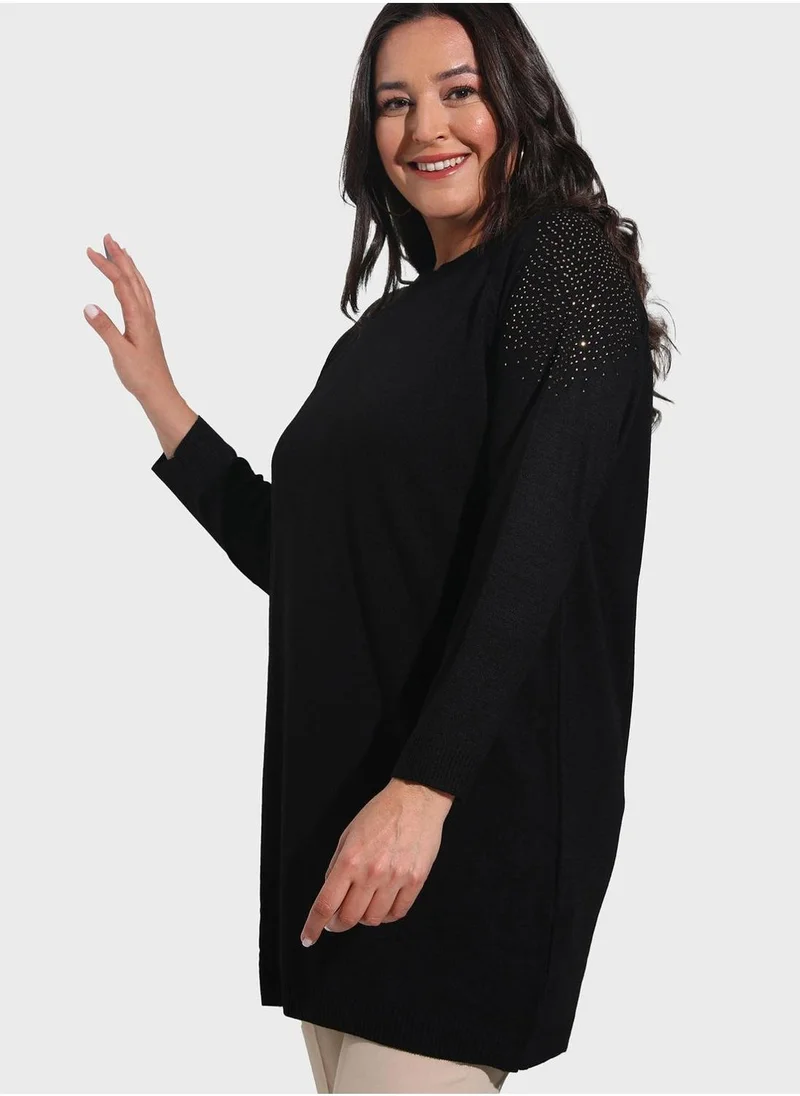 Alia by modanisa Round Neck Tunic Top