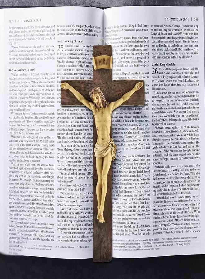 PlentifulHome 9” Resin Crucifix Wall Cross – Catholic Cross for Wall Decor, Jesus Christ Figurine, Inspirational Christian Religious Hanging for Home, Church & Spiritual Gifts - Image 2