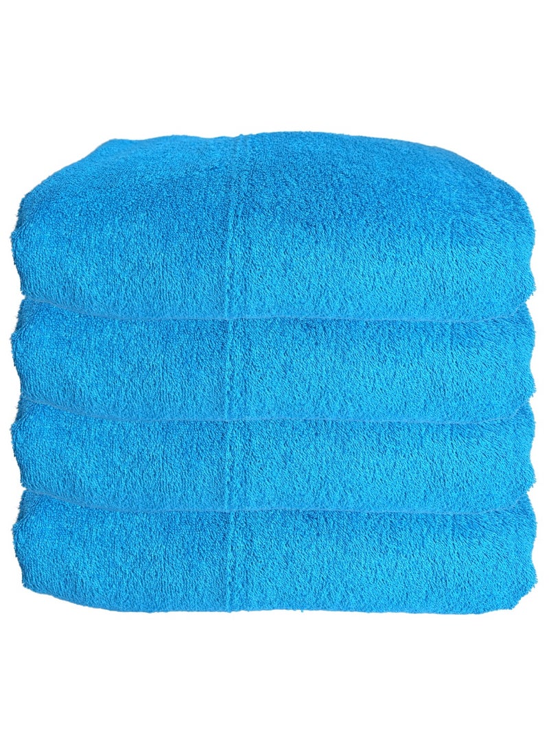 Pearl Coast International - 4pc Luxury Blue Bath Towel Set 76x152cm 550 GSM Premium Cotton Ultra Soft and Highly Absorbent Expertly Woven for Durability Hotel And Spa Quality Towels - Image 1
