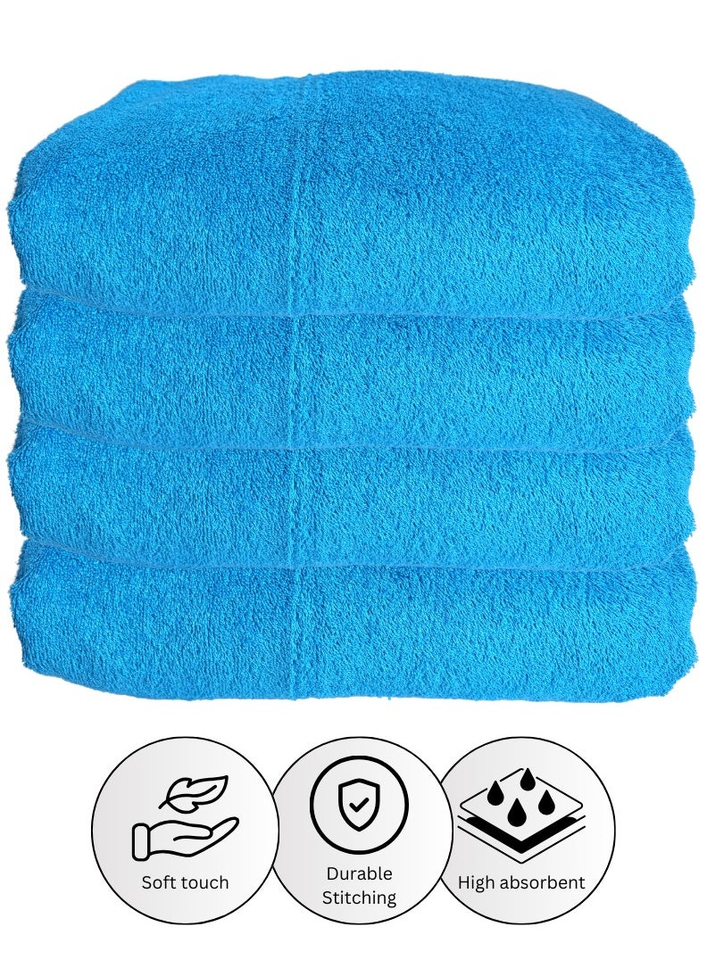 Pearl Coast International - 4pc Luxury Blue Bath Towel Set 76x152cm 550 GSM Premium Cotton Ultra Soft and Highly Absorbent Expertly Woven for Durability Hotel And Spa Quality Towels - Image 1