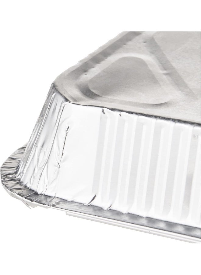 Hotpack حاوية طعام ألمنيوم مستطيلة قابلة للاستخدام مرة واحدة بسعة 1200 مل مع غطاء 50 قطعة فضية  - Image 3