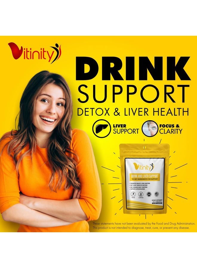 VITINITY Anti Drink Support Supplement-15+Key Ingredients for Craving Support,Liver Health,Kudzu, Milk Thistle,Holy Basil,DHM,All Natural Cleanse,Gradual Reduction,Nutrient Replenisher Tablets(15 Days) - Image 4