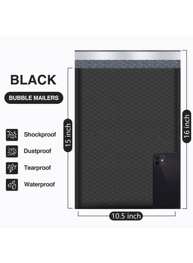UCGOU 10.5x16 Inch Black Bubble Mailer Self Seal Padded Envelopes Bags Pack of 25 - Image 2
