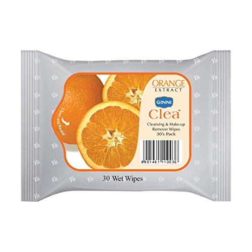 GINNI CLEA Wet Wipes, Cleansing & Makeup Remover Wipes, Wet Tissues for Face Moisturizing With Orange Freshness (90 wipes) - Image 2