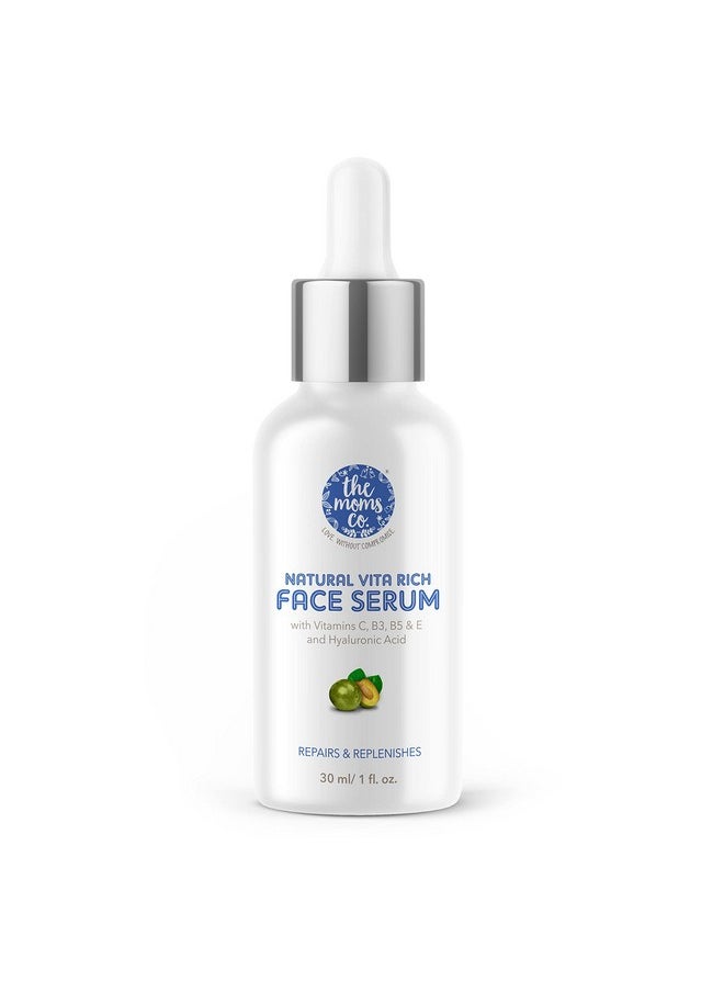 The Moms Co - . Natural Vita Rich Face Serum For Deep Hydration,Pigmentation, Fine Lines & Wrinkles With Hyaluronic Acid,Vitamin B3, B5, E (30 Ml) - Image 1