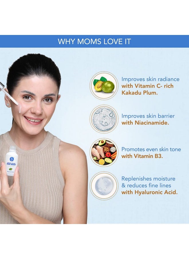 The Moms Co - . Natural Vita Rich Face Serum For Deep Hydration,Pigmentation, Fine Lines & Wrinkles With Hyaluronic Acid,Vitamin B3, B5, E (30 Ml) - Image 1