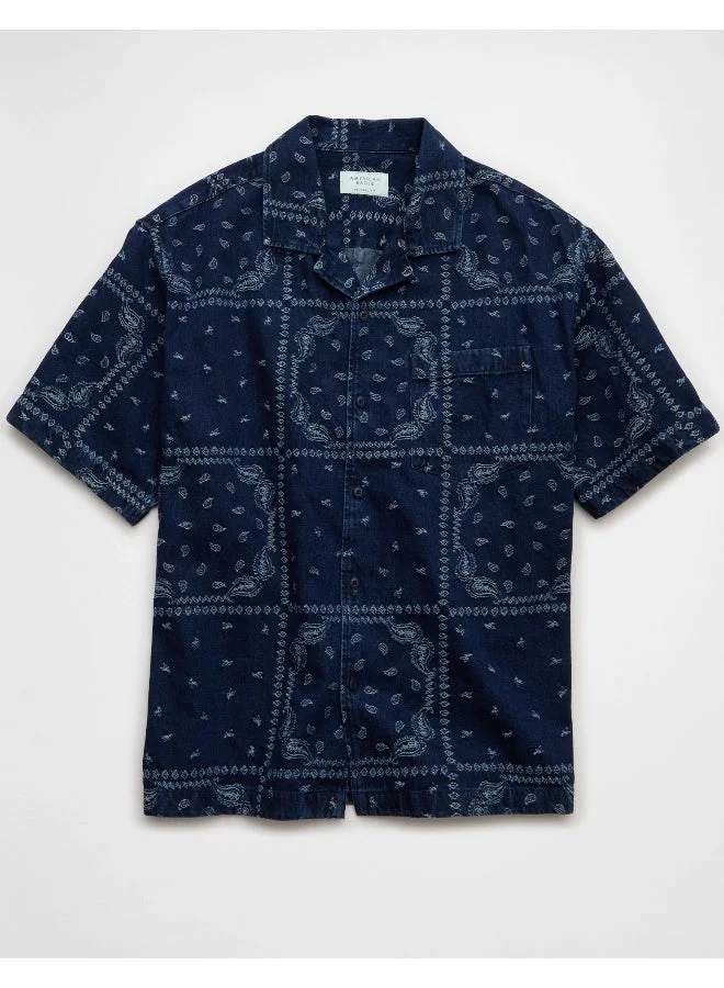 امريكان ايجل قميص بأزرار مطبوع للمسبح