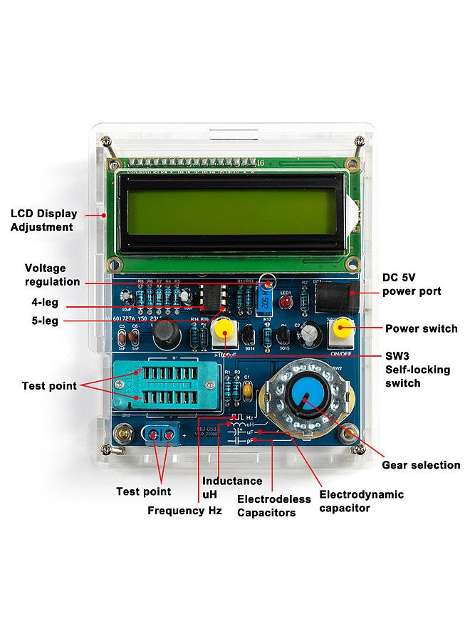 Capacitance Inductance Frequency Measurement Meter DIY Electronics Kit 51 Singlechip Tester Circuit Board Welding Practice Kit  - Image 2