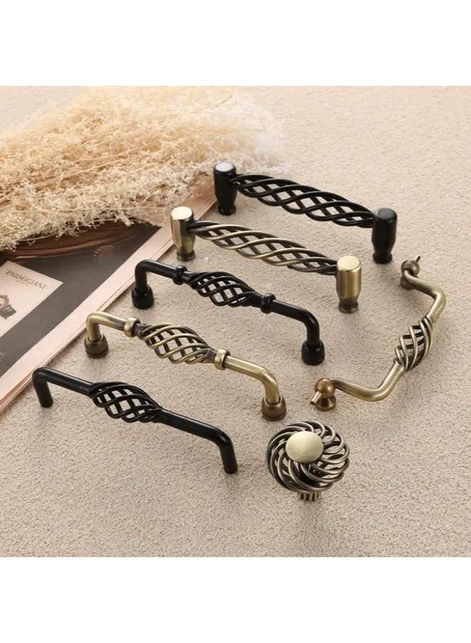 Matte Black Modern Minimalist Cabinet Drawer Handles Birdcage Design 128mm Hole Spacing - Image 2