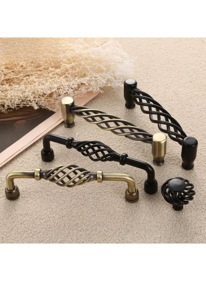 Matte Black Modern Minimalist Cabinet Drawer Handles Birdcage Design 128mm Hole Spacing - Image 5