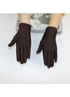 Generic Elastic Black White Gloves for Women Coffee 