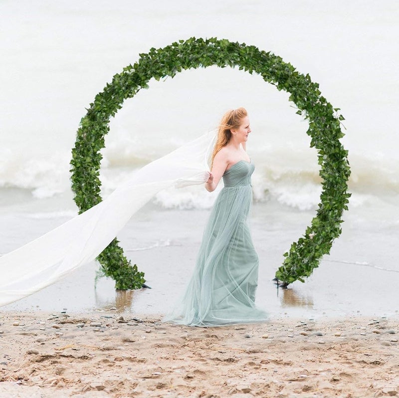 DearHouse 12 Strands Artificial Ivy Leaf Plants Vine Hanging Garland Fake Foliage Flowers Home Kitchen Garden Office Wedding Wall Decor, 84 Feet, Green - Image 5