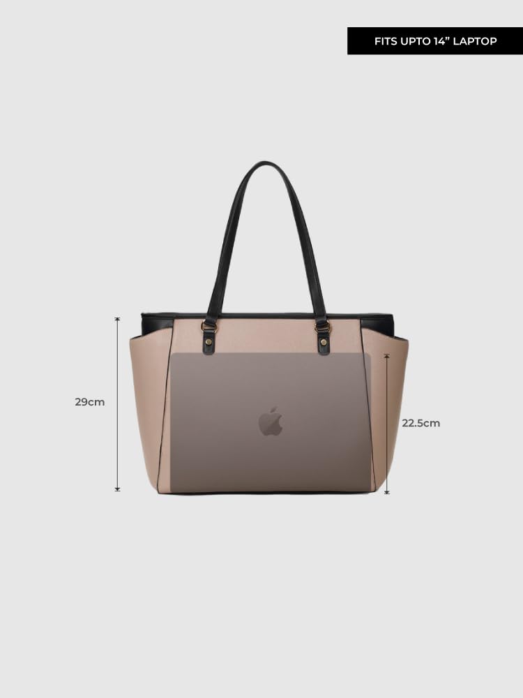 Miraggio Abby Laptop Tote Bag Fits Upto 14 Inch Laptop | Shoulder Bag For Women Office Use | Office Bag For Women Stylish - Image 3