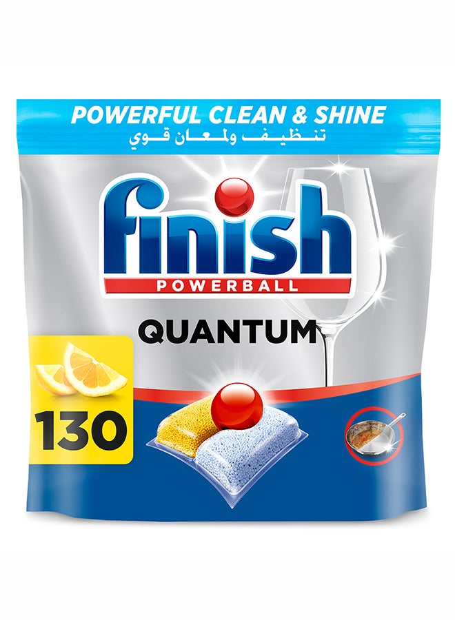 Finish Powerball Quantum Dishwasher Detergent, Lemon Sparkle Scent, 130 Tabs - Image 1