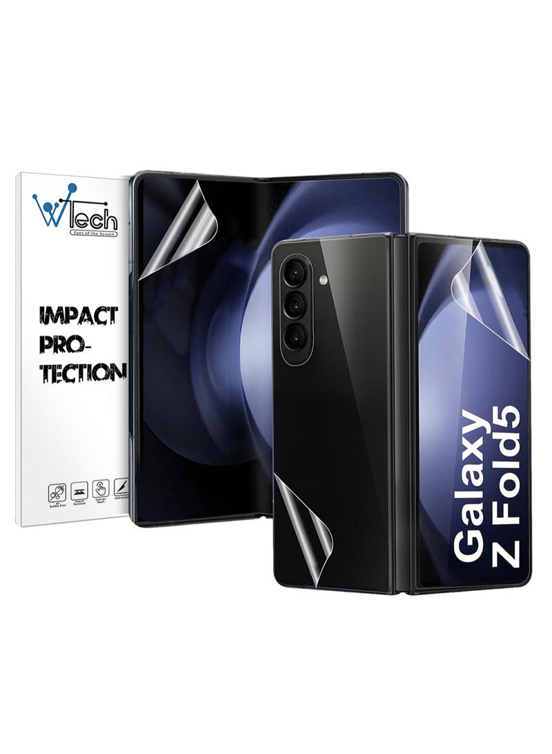 Wtech Front And Back Screen Protector Transparent Film For Samsung Galaxy Z Fold5 5G 2023 Clear - Image 1