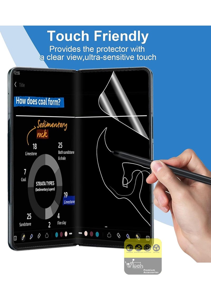 Wtech Front And Back Screen Protector Transparent Film For Samsung Galaxy Z Fold5 5G 2023 Clear - Image 4