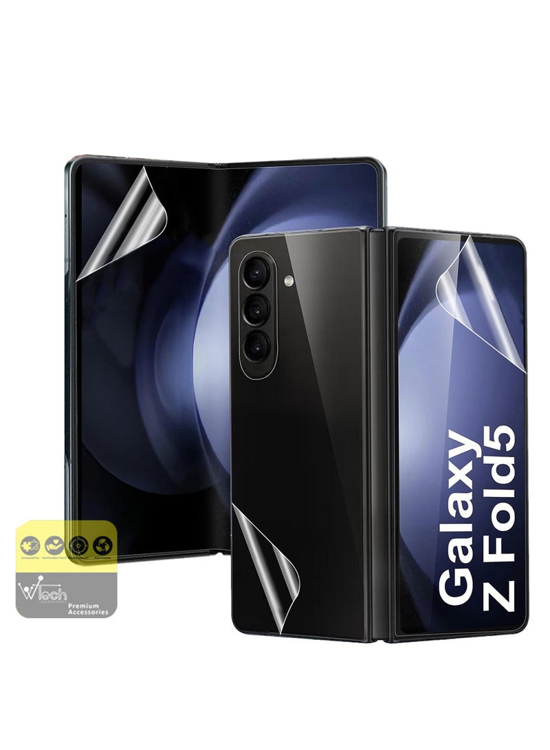 Wtech Front And Back Screen Protector Transparent Film For Samsung Galaxy Z Fold5 5G 2023 Clear - Image 2