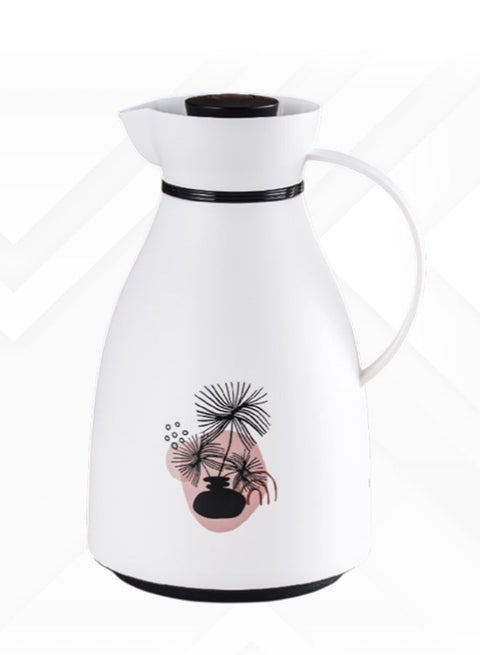 Plastic Tea/Coffee Flask 1 Liter White/Black