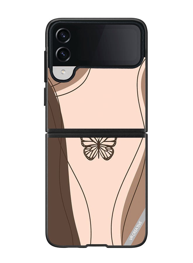 VR CREATIVE Protective Case Cover For Samsung Galaxy Z Flip4 Butterfly Design Multicolour - Image 1