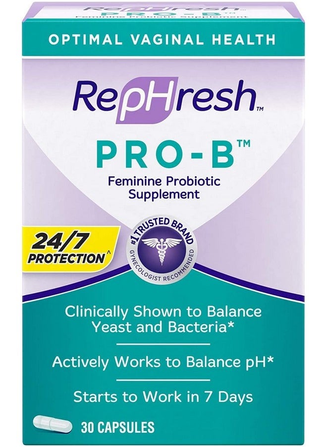Rephresh Rephresh Pro-B Probiotic Feminine Supplement, 30 Capsules (Pack of 3)  - Image 1