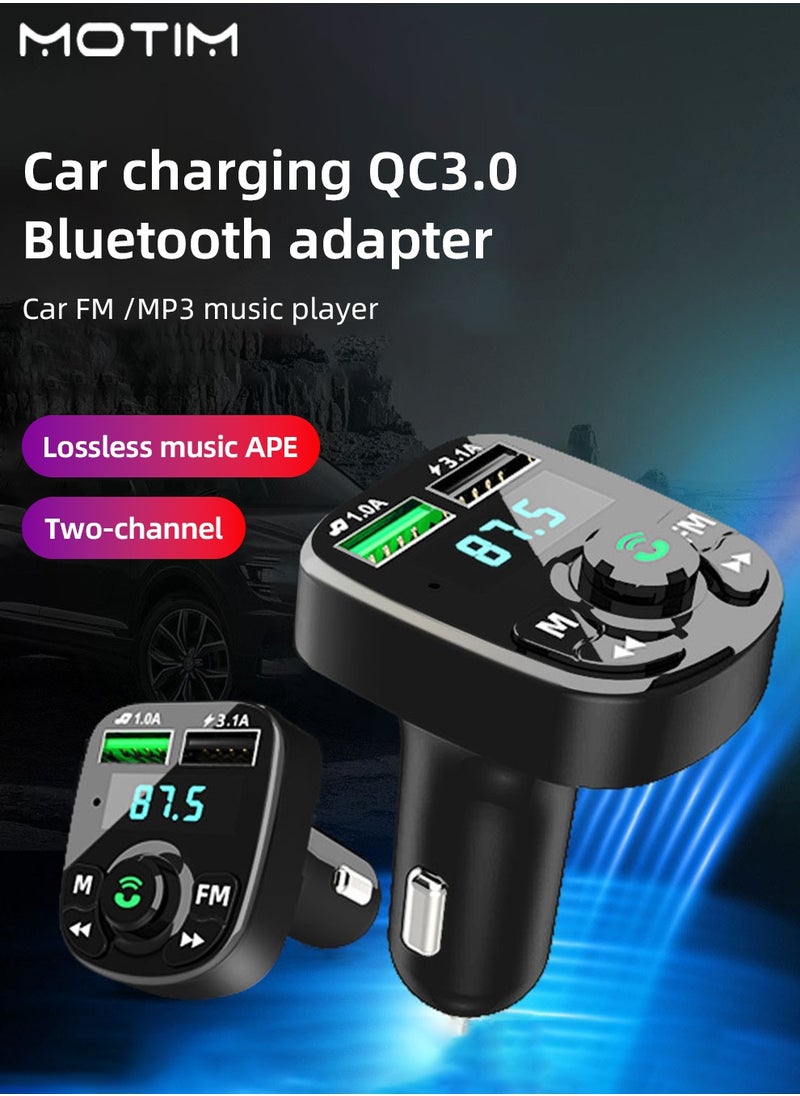 Motim Car FM Transmitters Bluetooth Adapter Audio Receiver And MP3 Music Player And Car Charging QC3.0 Bluetooth Adapter  - Image 1