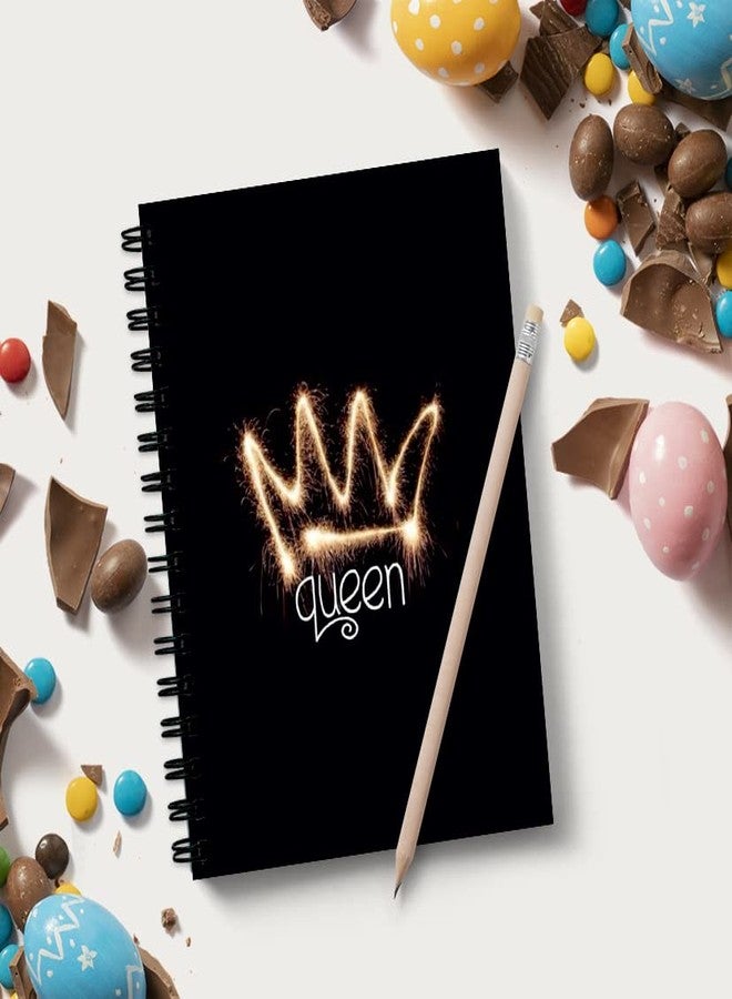 Vprint Quality Notebook Diary Unruled - 100 GSM, 160 Pages, Size A5 - Diary for Girls Notepad for Kids Memo Book for Gifting Small Sketch Book A5 Wiro Bound Journal Drawing Book for Artists (Queen) - Image 2