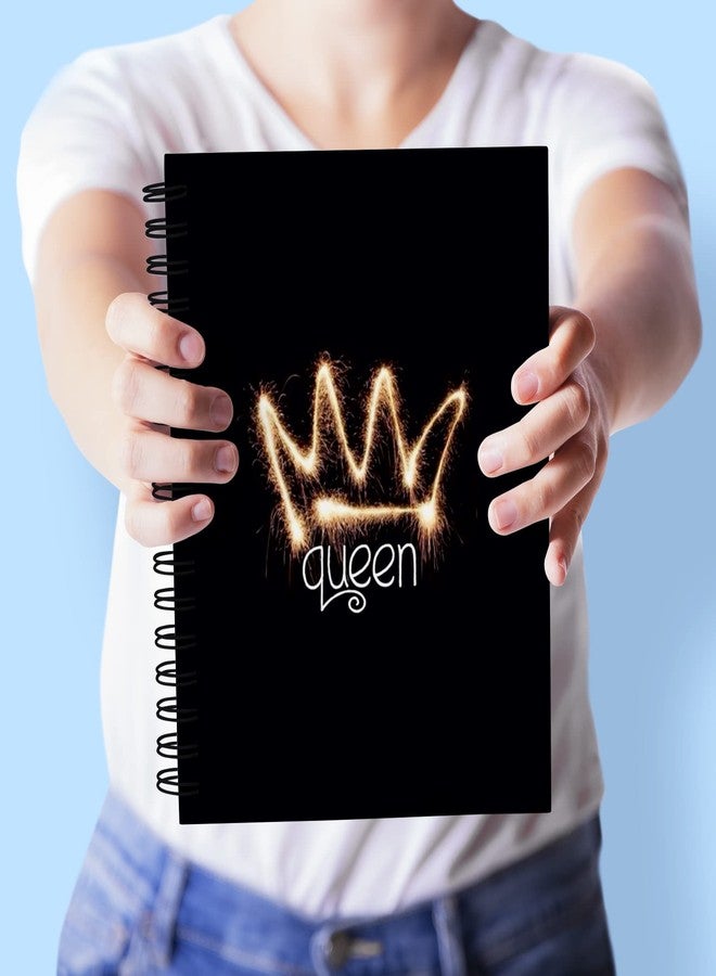 Vprint Quality Notebook Diary Unruled - 100 GSM, 160 Pages, Size A5 - Diary for Girls Notepad for Kids Memo Book for Gifting Small Sketch Book A5 Wiro Bound Journal Drawing Book for Artists (Queen) - Image 3