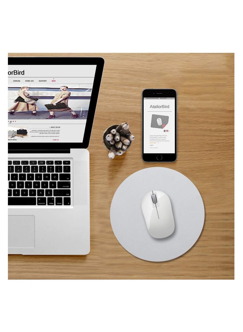 KASTWAVE Mouse Pad Round 7.87in Textured Mousepad Portable Waterproof PU Leather Mouse Mat Dual-Sided Mousepads for Laptop Computers Home Office(Blue) - Image 5