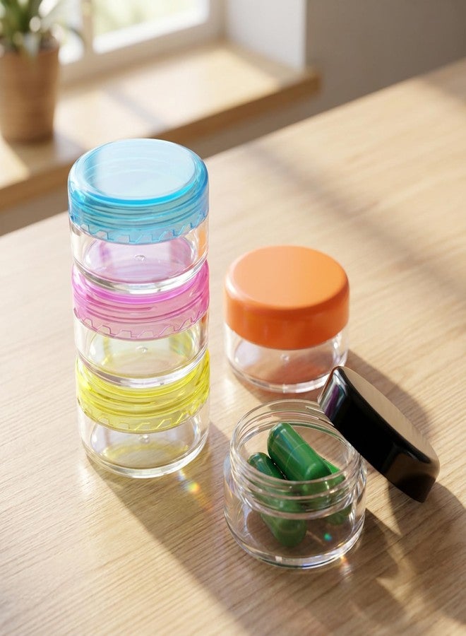 Heclia Hecila 10PCS Small Pill Case Round Pill Box Travel Pills Container Portable Mini Medicine Storage Daily Pills Organizer Container Clear Compact Caddy Dispenser Medicine Case Holder for Pocket Purse - Image 4